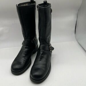 Nine West Arriba Womens Size 9M Black Leather  Riding  Boots